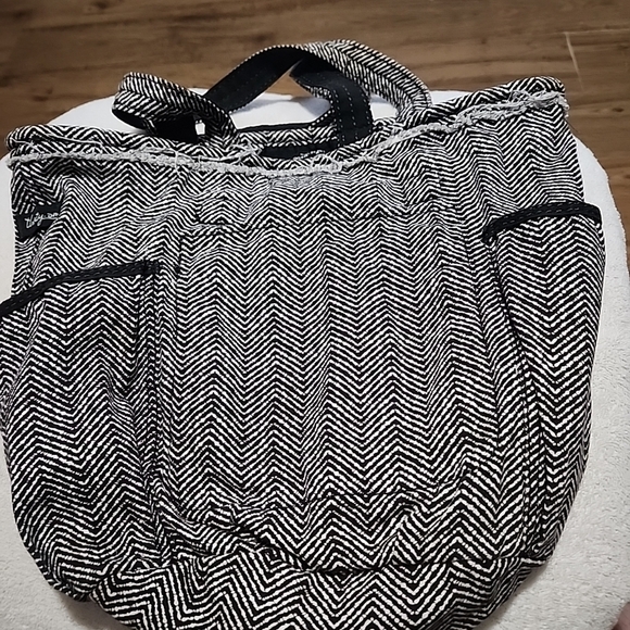 Thirty-One Retro Metro Black and White Herringbone tote bag - Picture 2 of 4